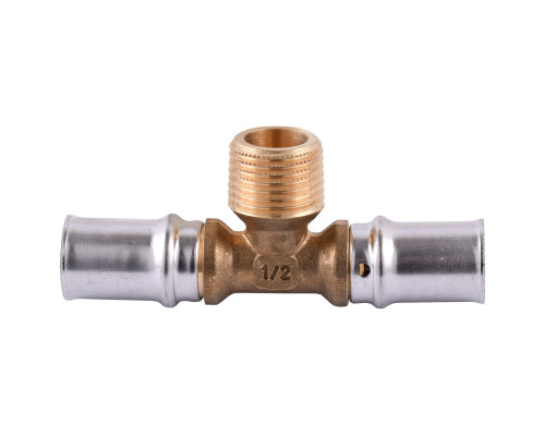 Трійник із зовнішньою різьбою прес APE ITALY AP 133 16х1/2″х16