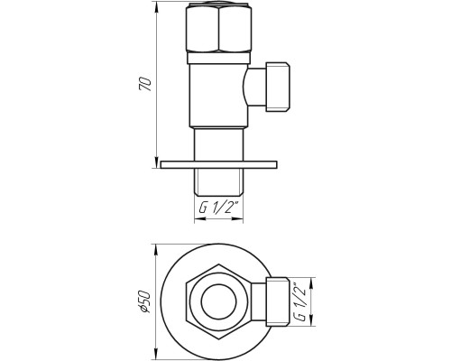 Кран кульовий кутовий Professional 1/2″х1/2″ NV-QP888