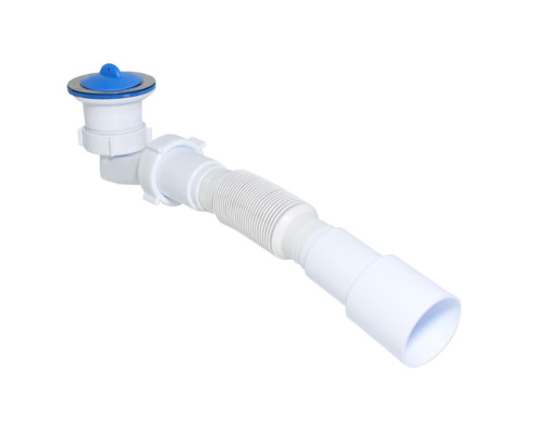 Сифон Waterstal  SE 3860 для душ. піддона 1 1/2″ низький з гофрою 32х32/40/50