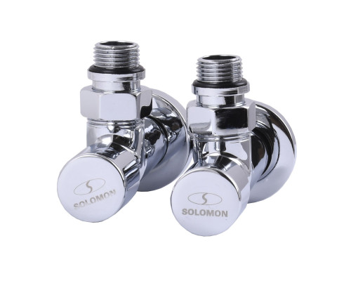 Кран вентильний кутовий з американкою SOLOMON LUX 1/2″ CHROM 7777 (2шт. КОМПЛЕК )   (1уп)