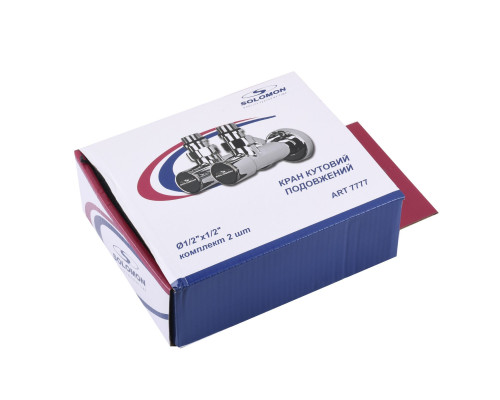 Кран вентильний кутовий з американкою SOLOMON LUX 1/2″ CHROM 7777 (2шт. КОМПЛЕК )   (1уп)