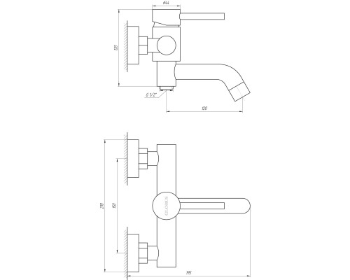 Змішувач для ванни Globus Lux ALPEN SBT1-102L