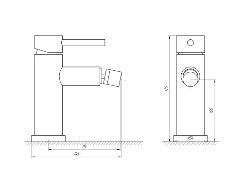 Змішувач для біде Globus Lux ALPEN SBT1-106
