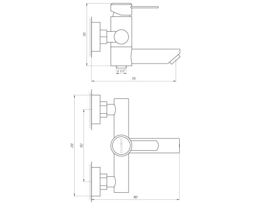Змішувач для ванни Globus Lux WIEN SBT2-102N
