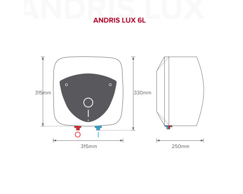 Водонагрівач ARISTON ANDRIS LUX 6 OR EU підвод води знизу