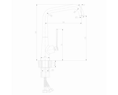 Змішувач для кухні TOPAZ TEEL TT 24401-H59