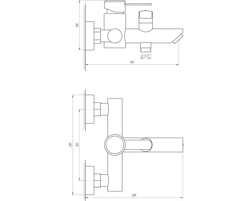 Змішувач для ванни Globus Lux WIEN SBT2-102NE