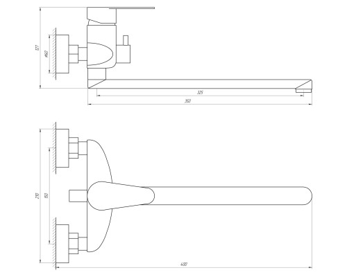 Змішувач для ванни Globus Lux MAIN SM-208