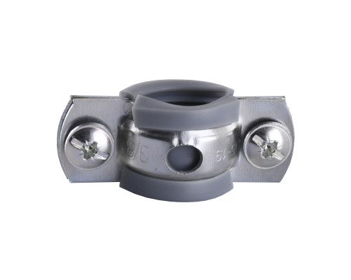 Хомут в зборi CR     3/8″ (16-19мм) з гвинтом-шурупом 8*80 та дюбелем в уп., сірий