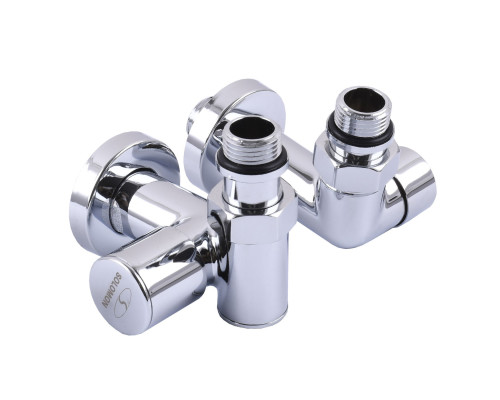 !Набір Кран вентильний кутовий з американкою SOLOMON LUX 1/2″ CHROM 7777_TEN (1уп.)