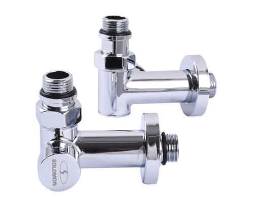 !Набір Кран вентильний кутовий з американкою SOLOMON LUX 1/2″ CHROM 7777_TEN (1уп.)
