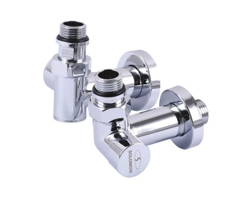 !Набір Кран вентильний кутовий з американкою SOLOMON LUX 1/2″ CHROM 7777_TEN (1уп.)