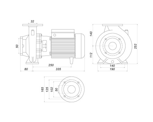 Насос моноблочний IR 32-125B 1,1 кВт SAER (16 м3/год, 21 м)