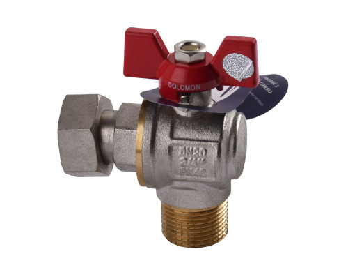Кран кульовий кутовий з американкою SOLOMON 1/2″ ПОСИЛЕННИЙ B1043
