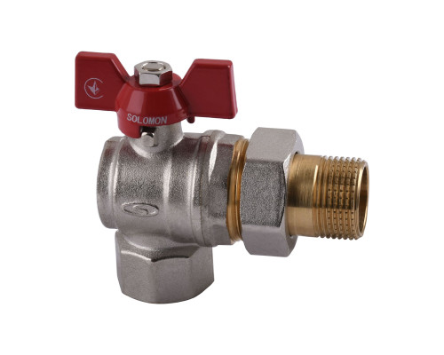 Кран кульовий кутовий з американкою SOLOMON 3/4″ ПОСИЛЕННИЙ B1043