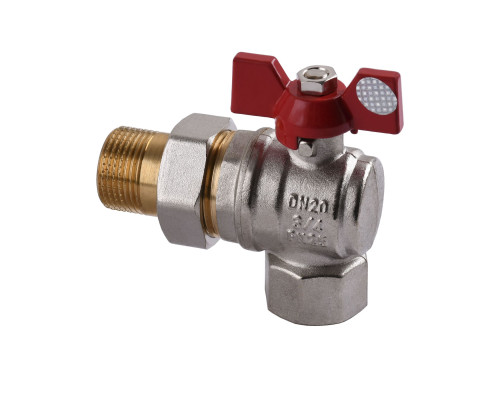 Кран кульовий кутовий з американкою SOLOMON 3/4″ ПОСИЛЕННИЙ B1043