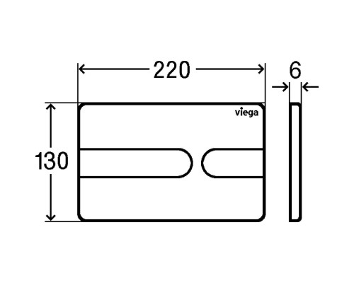 Панель змиву Prevista для бачків Visign for Style 23, матовий хром, Viega 773069