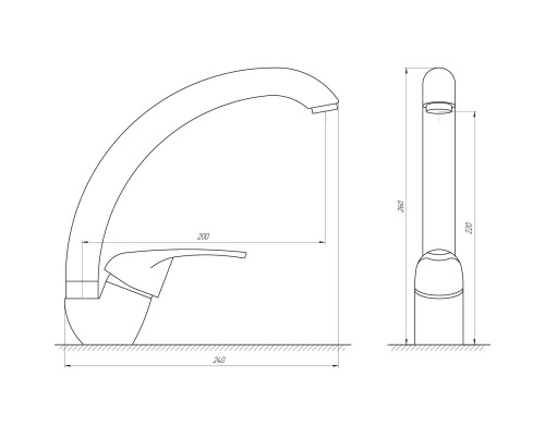 Змішувач для кухні Globus Lux Solly GLSO-0203S-4-COLORADO