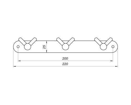 Планка з гачками Globus Lux SS8435-3  -SUS304