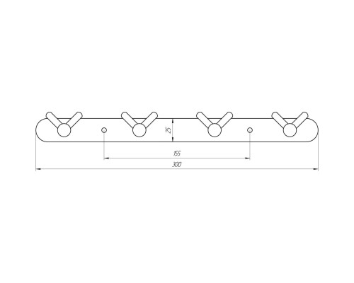 Планка з  гачками Globus Lux SS8435-4  SUS304