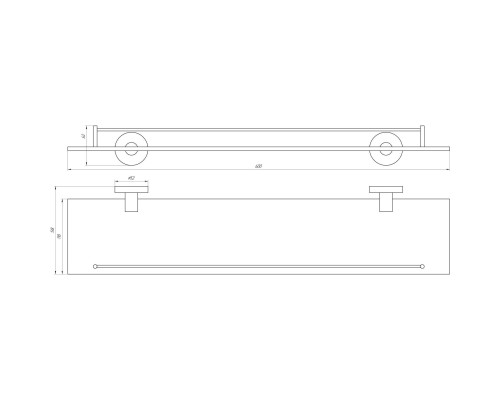 Полиця Globus Lux SS 8427 скло SUS304