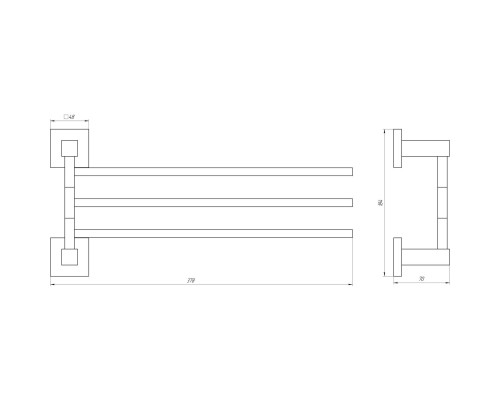 Тримач рушників Globus Lux SQ 9431-3  SUS304