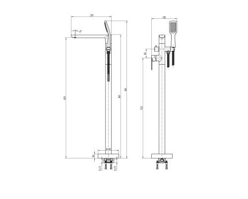 Змішувач для ванни TOPAZ BARTS TB 07113-H36