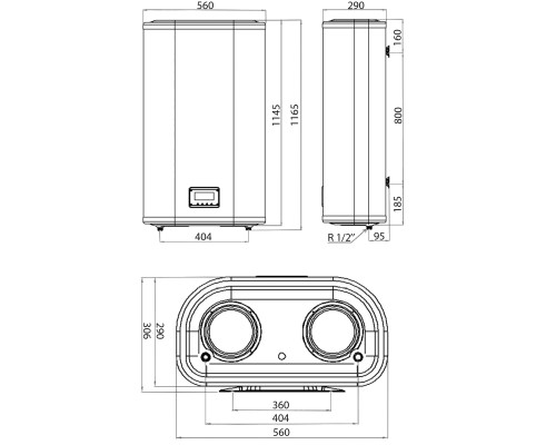 Водонагрівач LEOV LV Flat ER 100 l плоский (100L Flat ER)