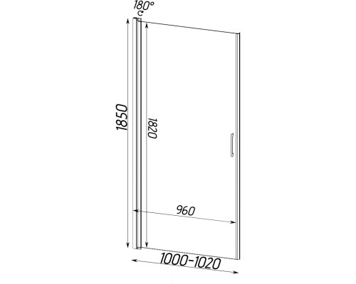Душові двері PROSNA 100TCW.Line (100W.Line) BRAVO (1уп.)