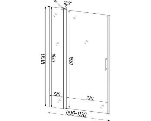 Душові двері PASLENKA 110TC (110T) BRAVO (1уп.)