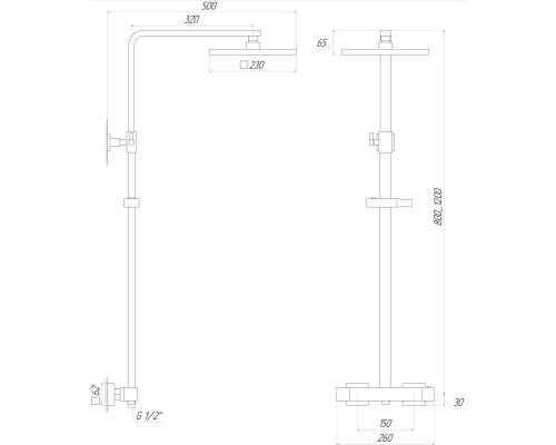 Душова система Globus Lux Termostatic  GLQ-0040T