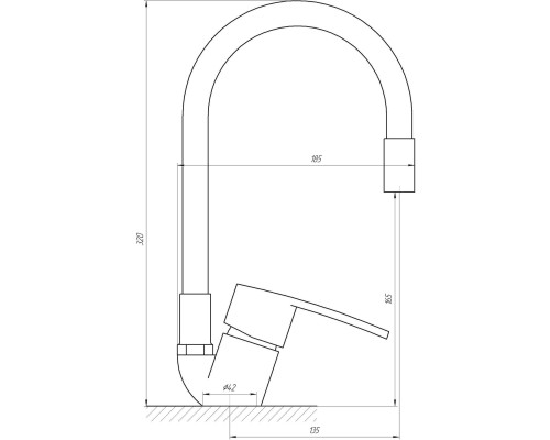 Змішувач для кухні DOMINO SIRIUS DSV-203SLR-Black