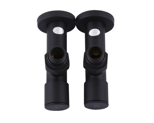 Набір Кран вентильний кутовий з американкою SOLOMON LUX 1/2″  7777  (2шт.) BLACK   (1уп)