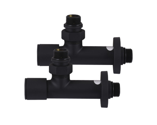 Набір Кран вентильний кутовий з американкою SOLOMON LUX 1/2″  7777  (2шт.) BLACK   (1уп)