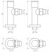 Набір Кран вентильний кутовий з американкою SOLOMON LUX 1/2″  7777  (2шт.) BLACK   (1уп)