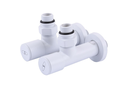!Набір Кран вентильний кутовий з американкою SOLOMON LUX 1/2″ WHITE 7777 (1уп.)