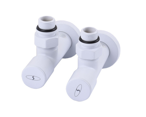 !Набір Кран вентильний кутовий з американкою SOLOMON LUX 1/2″ WHITE 7777 (1уп.)