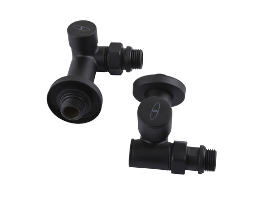 Набір Кран вентильний кутовий з американкою SOLOMON LUX 1/2″  7777  TEN (2шт.) BLACK  (1уп)
