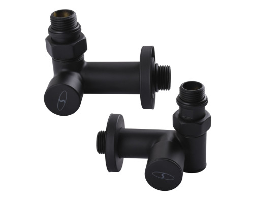 Набір Кран вентильний кутовий з американкою SOLOMON LUX 1/2″  7777  TEN (2шт.) BLACK  (1уп)