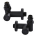 Набір Кран вентильний кутовий з американкою SOLOMON LUX 1/2″  7777  TEN (2шт.) BLACK  (1уп)