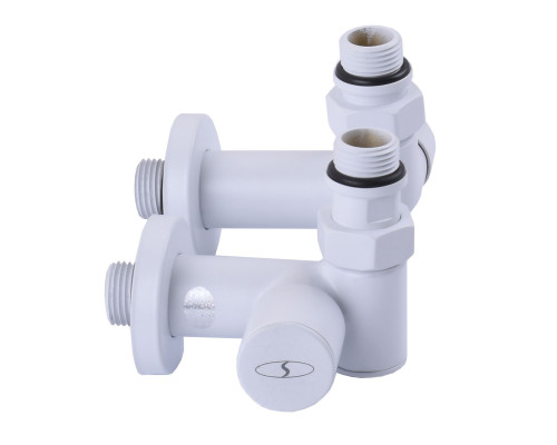 !Набір Кран вентильний кутовий з американкою SOLOMON LUX 1/2″ WHITE 7777_TEN (1уп.)