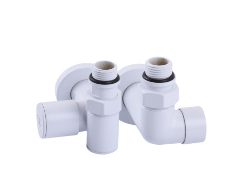 !Набір Кран вентильний кутовий з американкою SOLOMON LUX 1/2″ WHITE 7777_TEN (1уп.)