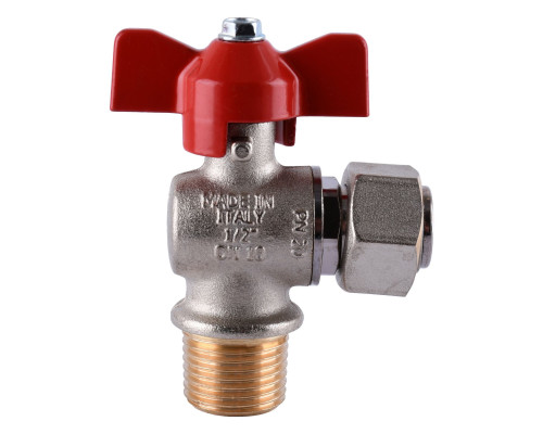 Кран кульовий котловий 1/2″  301202R кутовий з накидною гайкою  TECNOVIELLE S.p.A.