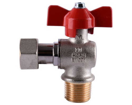 Кран кульовий котловий 1/2″  301202R кутовий з накидною гайкою  TECNOVIELLE S.p.A.