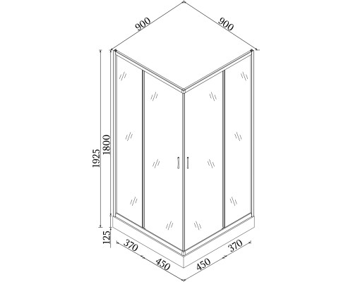 Душова кабіна квадратна ODRA L90TW.Line (L90W.Line) BRAVO (2уп.)