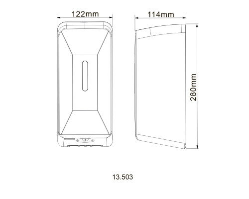 Дозатор сенсорний для антисептика/рідкого мила HOTEC 13.503 ABS White,1000мл,(DC 4*1.5V-тип C-LR14)