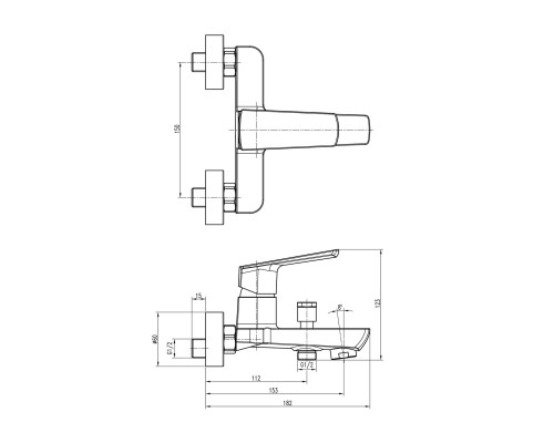 Змішувач для ванни TOPAZ LEXI TL 21101A-H57-CW