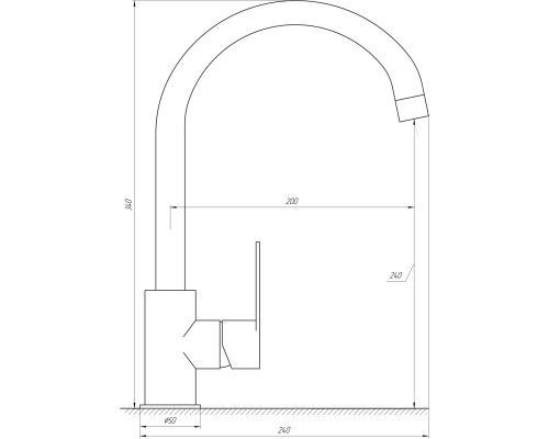 Змішувач для кухні TOPAZ BARTS TB 07403-H36-W