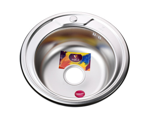 Мийка кухонна врiзна кругла 490х160 Satin MR 490 E 0,6 mm Mira