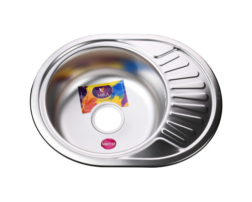 Мийка кухонна врiзна кругла 570х450х160 Satin MR 5745 E 0,6 mm Mira